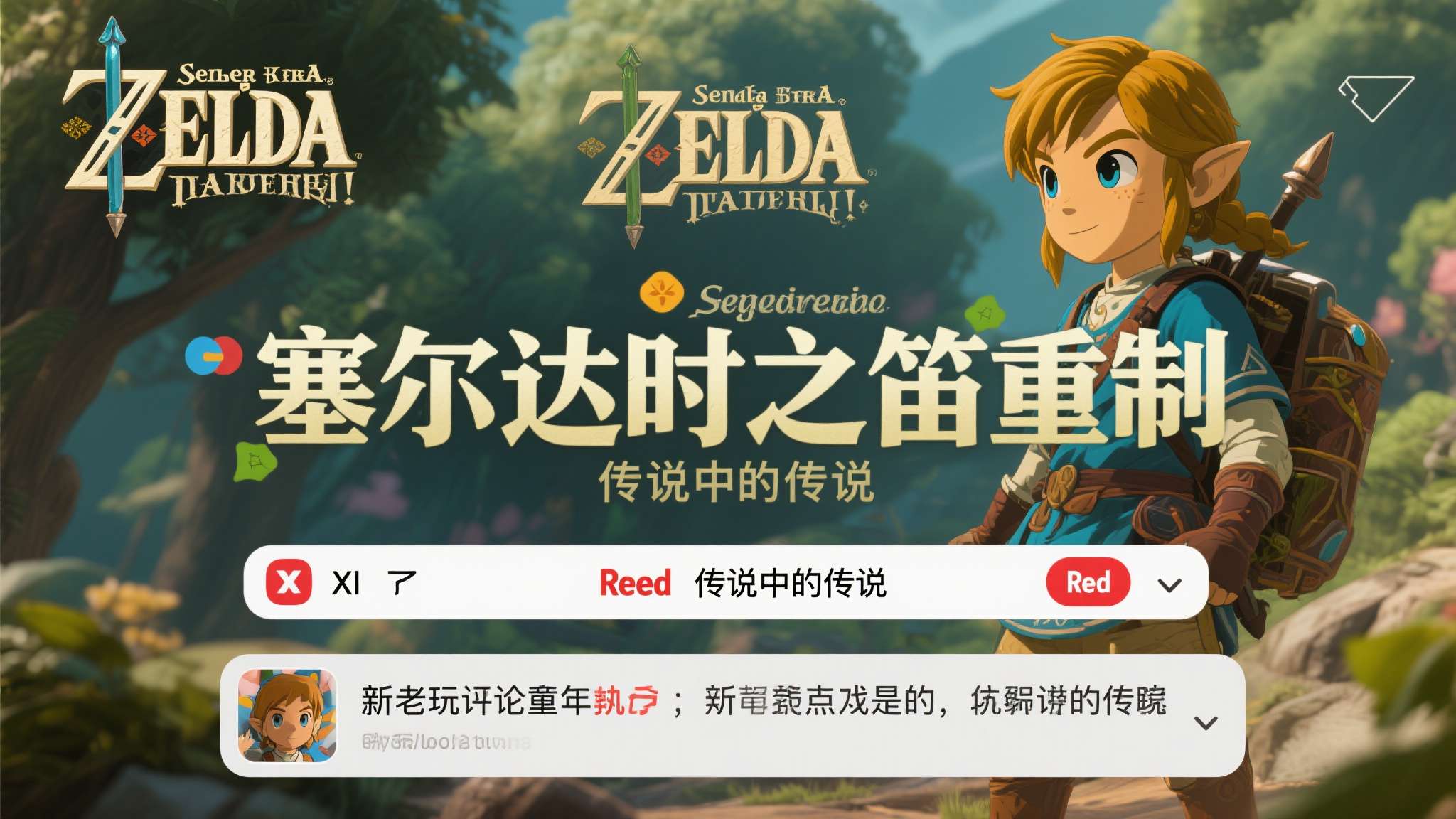 任天堂塞尔达传说视频 从社交媒体的反应来看,消息传出后,"塞尔达时之笛重制"相关话题在X平台和Redd